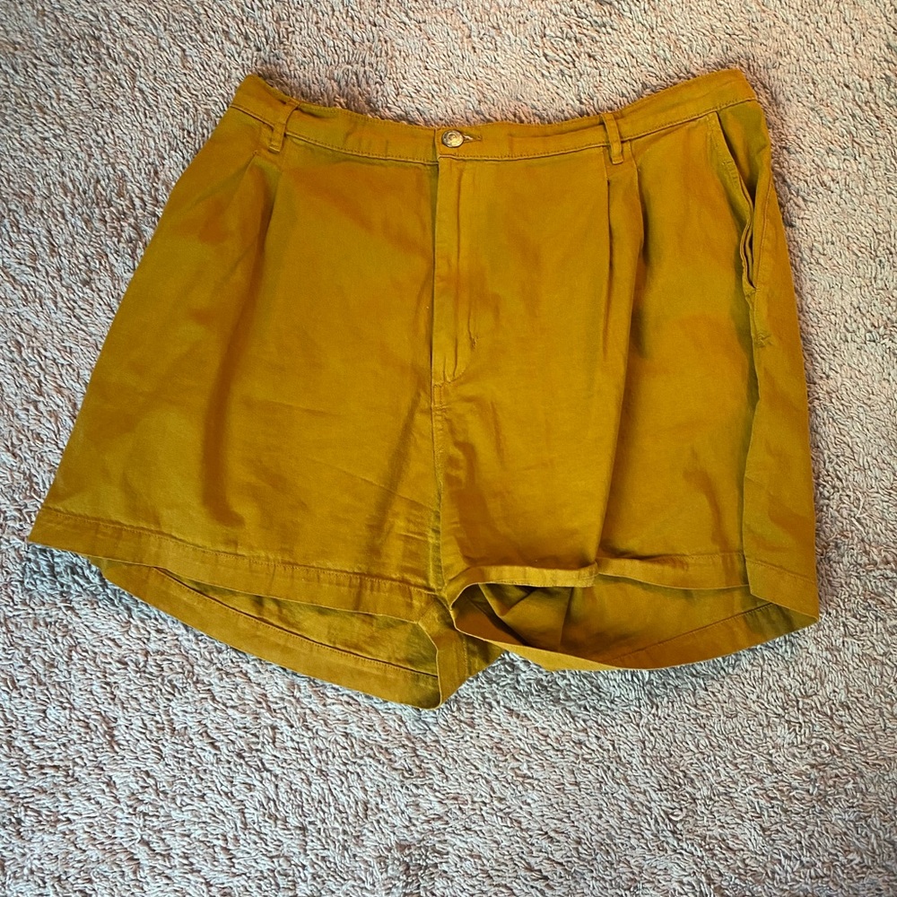 **OLD** Big Bud Press trouser shorts in mustard yellow size 1XL